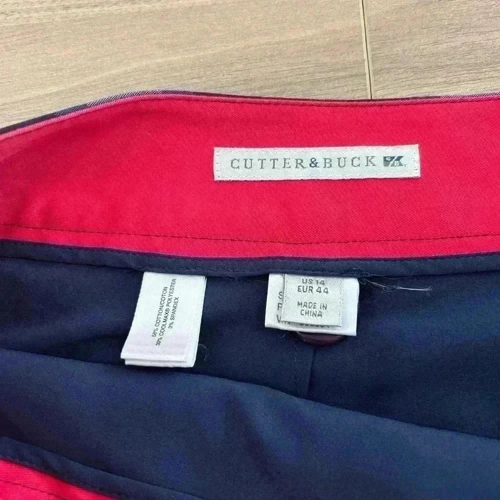 Cutter & Buck golf skort blue red geometric design sz 14 zipper buttons like new - Picture 5 of 6